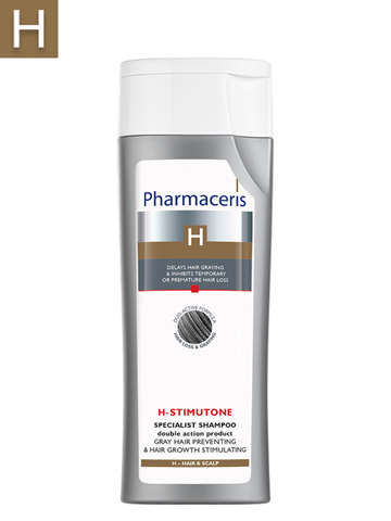 PHARMACERIS H PROFESSIONAL SHAMPOO DOUBLE ACTION PRODUCT GRAY HAIR PREVENTING & HAIR GROWTH STIMULATING  H-STIMUTONE 250 ML